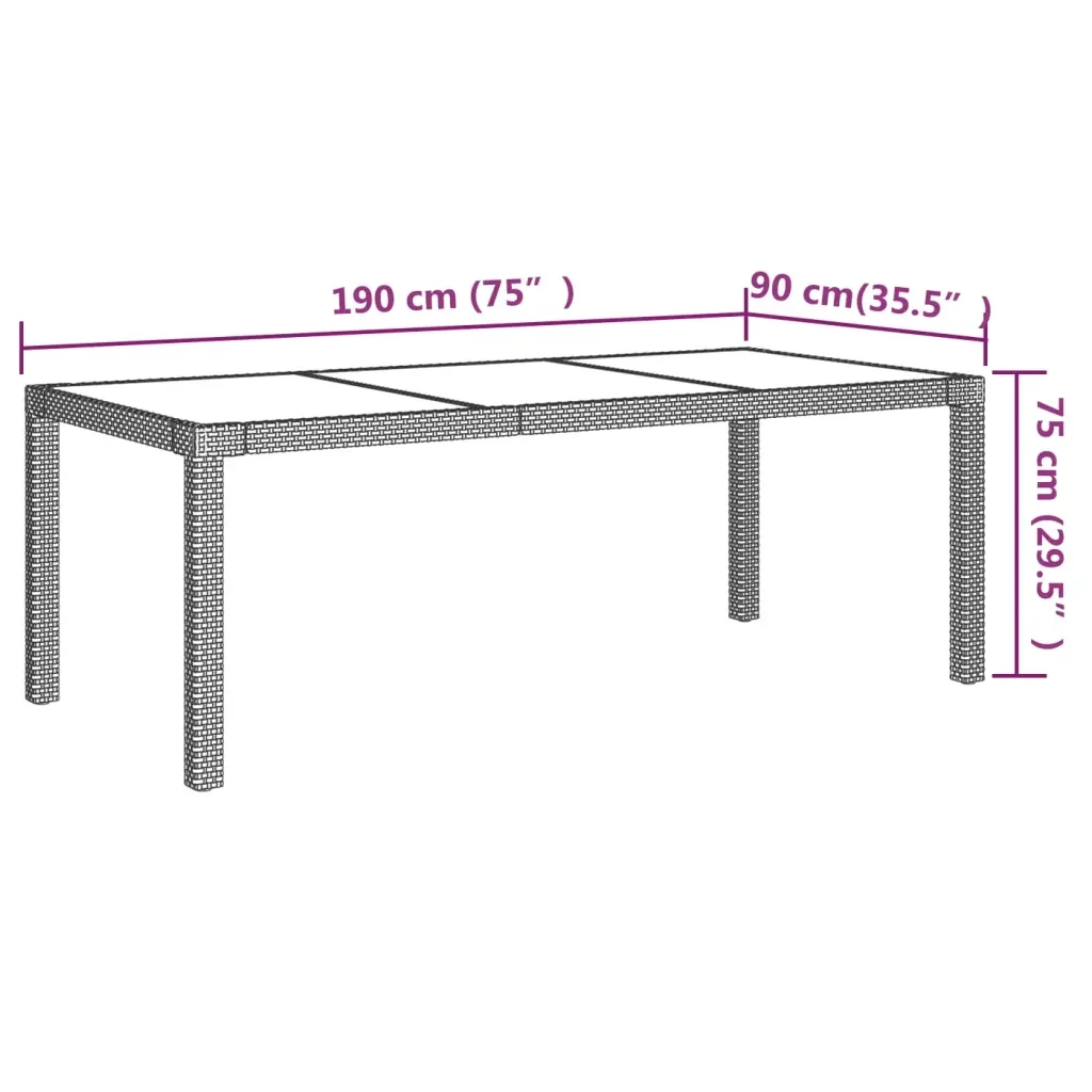 Set Mobili da Pranzo Giardino 7 pz con Cuscini Polyrattan Beige 3094905 - Image 3