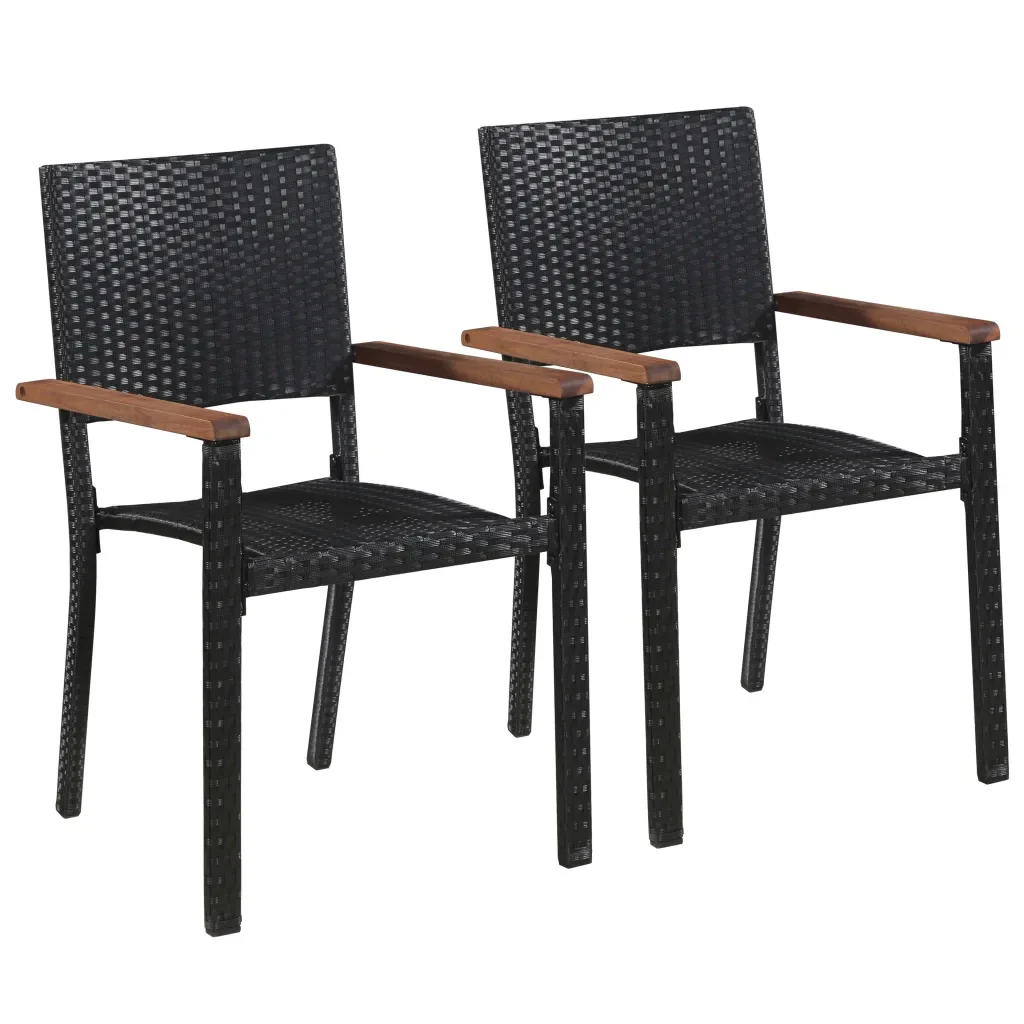 Set Mobili da Pranzo per Giardino 3 pz Nero 3072442 - Image 3
