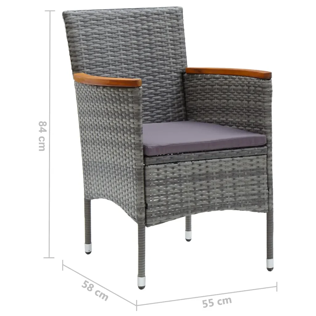 Set Mobili da Pranzo per Giardino 5 pz Grigio cod mxl 43013 - Image 10