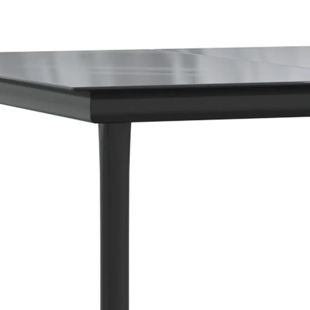 Set Mobili da Pranzo per Giardino 5 pz Nero Polyrattan Vetro 3334488 - Image 9
