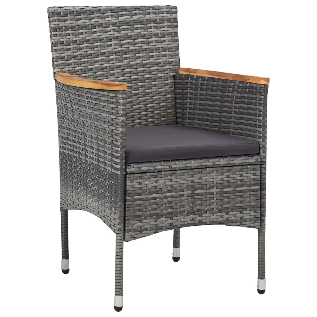 Set Mobili da Pranzo per Giardino 7 pz in Polyrattan Grigio 3070756 - Image 4