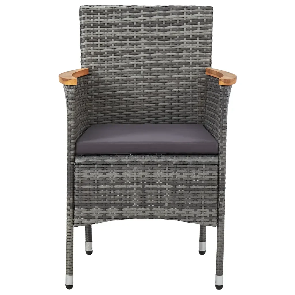 Set Mobili da Pranzo per Giardino 7 pz in Polyrattan Grigio 3070756 - Image 5