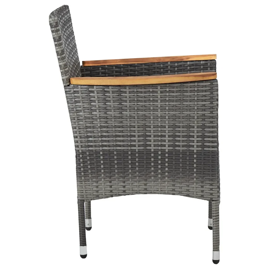 Set Mobili da Pranzo per Giardino 7 pz in Polyrattan Grigio 3070756 - Image 6