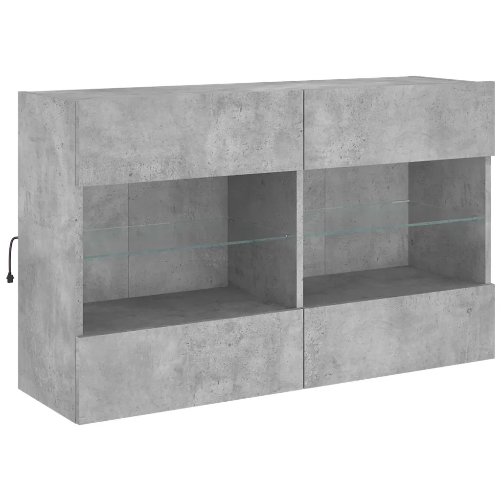 Set Mobili TV a Muro 6 pz con Luci LED Grigio Cemento 3216800 - Image 8