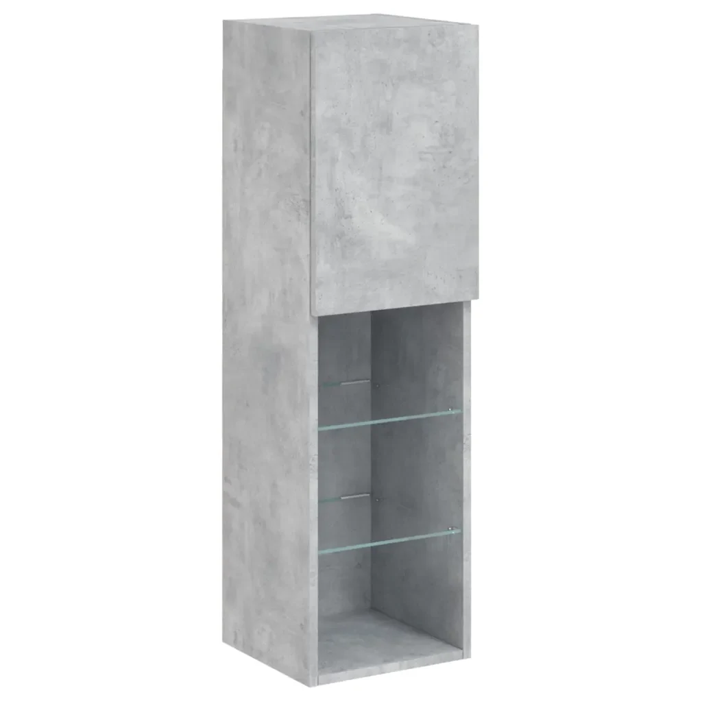 Set Mobili TV a Muro 8 pz con Luci LED Grigio Cemento 3216767 - Image 10
