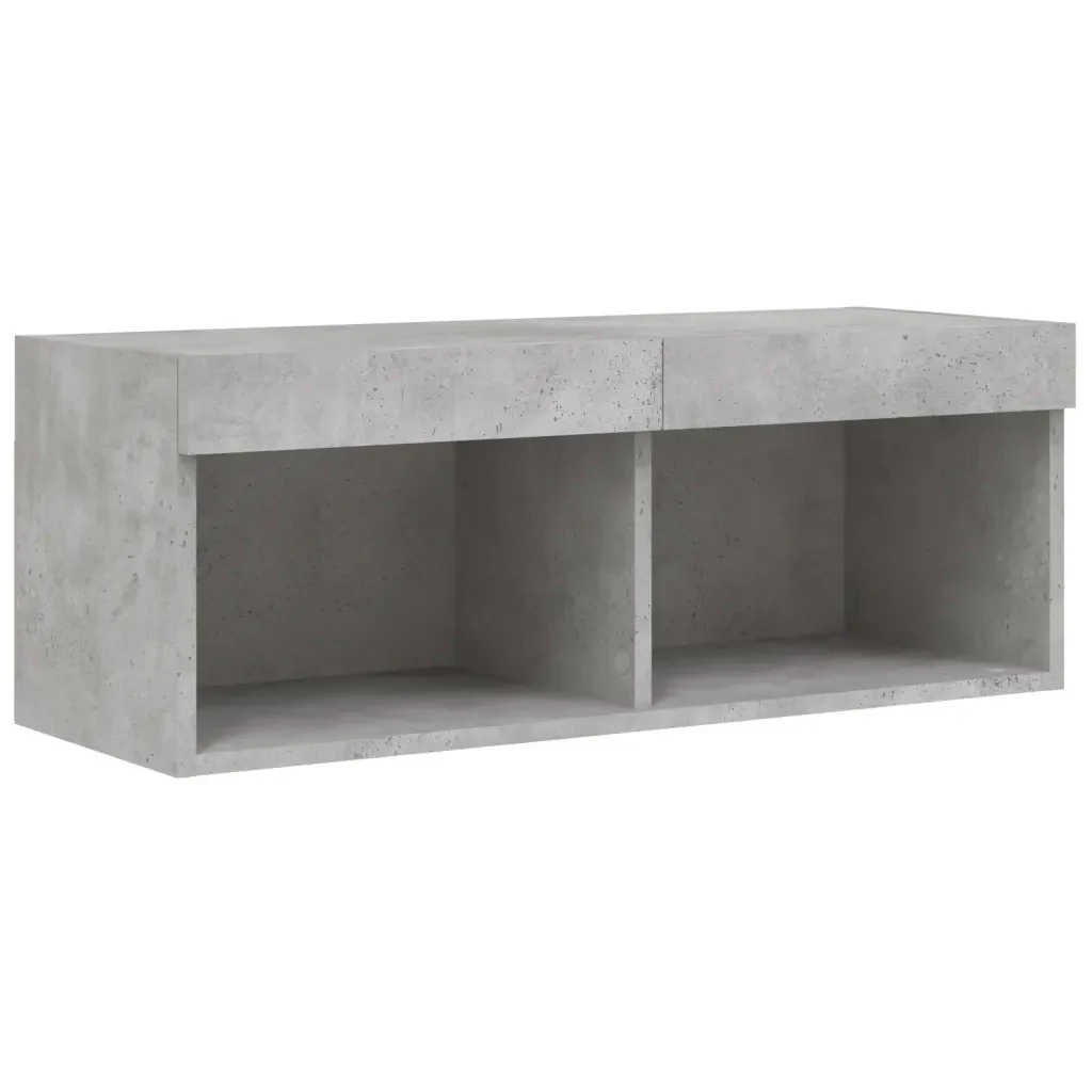 Set Mobili TV a Muro 8 pz con Luci LED Grigio Cemento 3216767 - Image 8