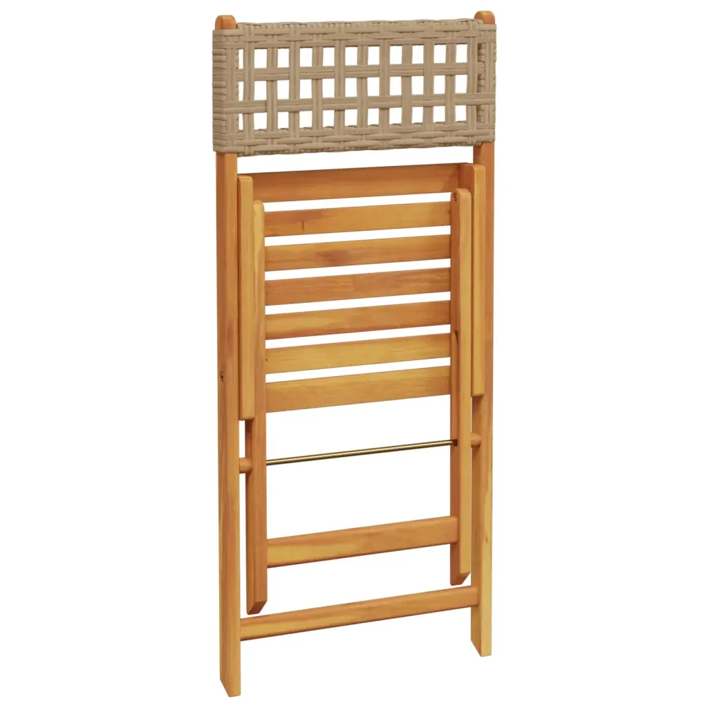 Set Pranzo da Giardino 5 pz Beige Polyrattan e Legno Massello 3281768 - Image 7
