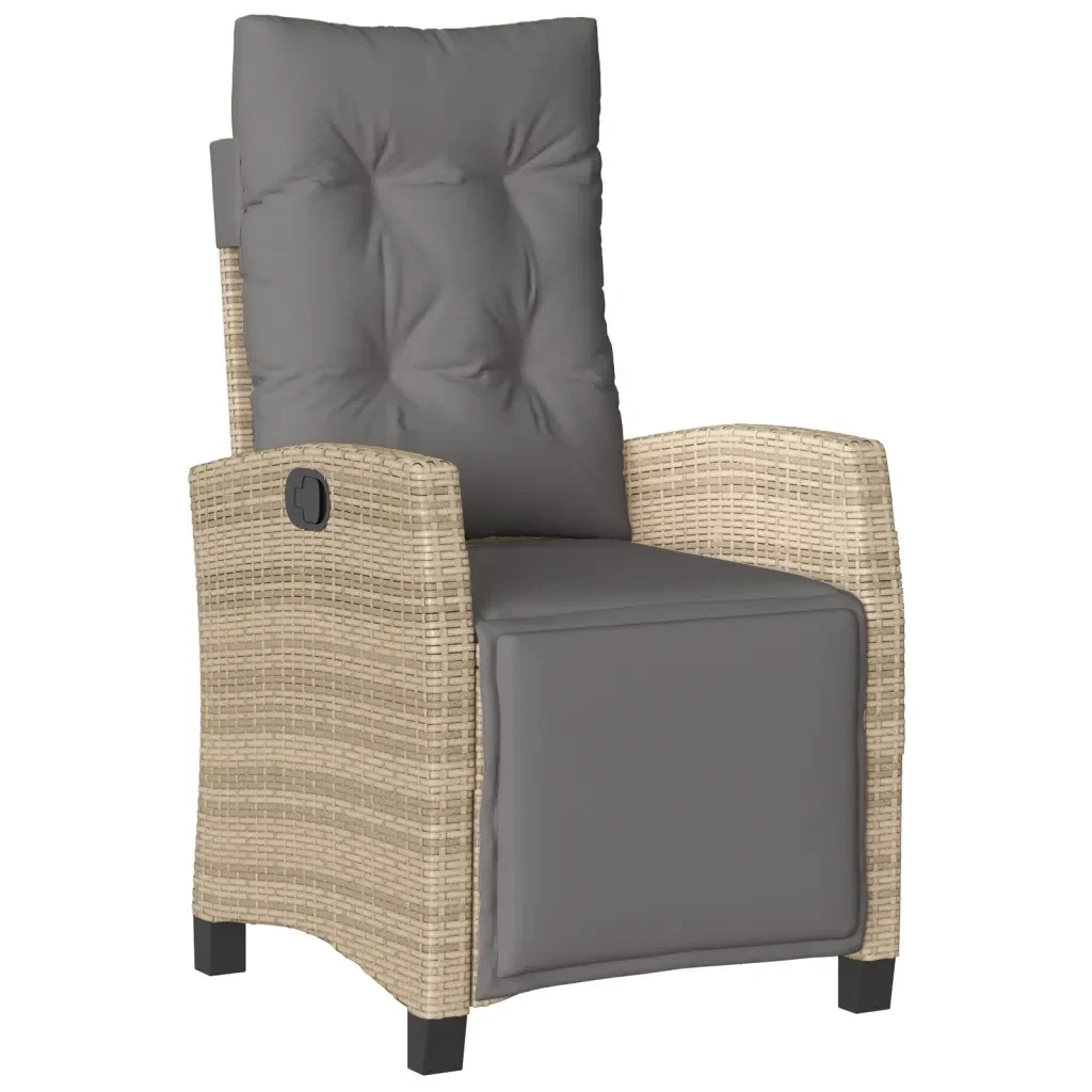 Set Pranzo da Giardino 5 pz con Cuscini Beige Misto Polyrattan - Image 4