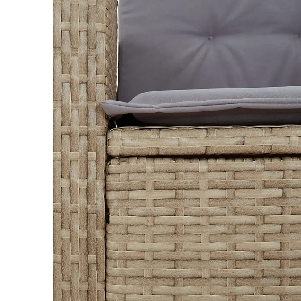 Set Pranzo da Giardino 5 pz con Cuscini Beige Misto Polyrattan 3212826 - Image 6