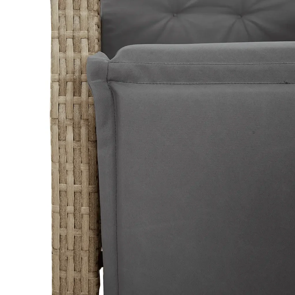 Set Pranzo da Giardino 5 pz con Cuscini Beige Misto Polyrattan 3213019 - Image 6