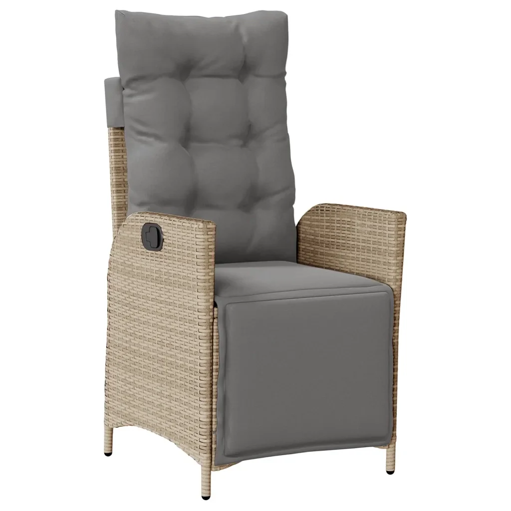 Set Pranzo da Giardino 5 pz con Cuscini Beige Misto Polyrattan 3213451 - Image 3