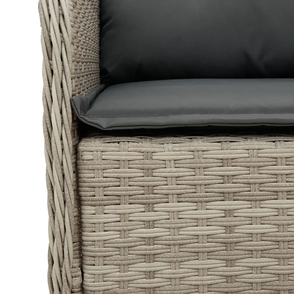 Set Pranzo da Giardino 5pz con Cuscini Grigio Chiaro Polyrattan 3211993 - Image 5