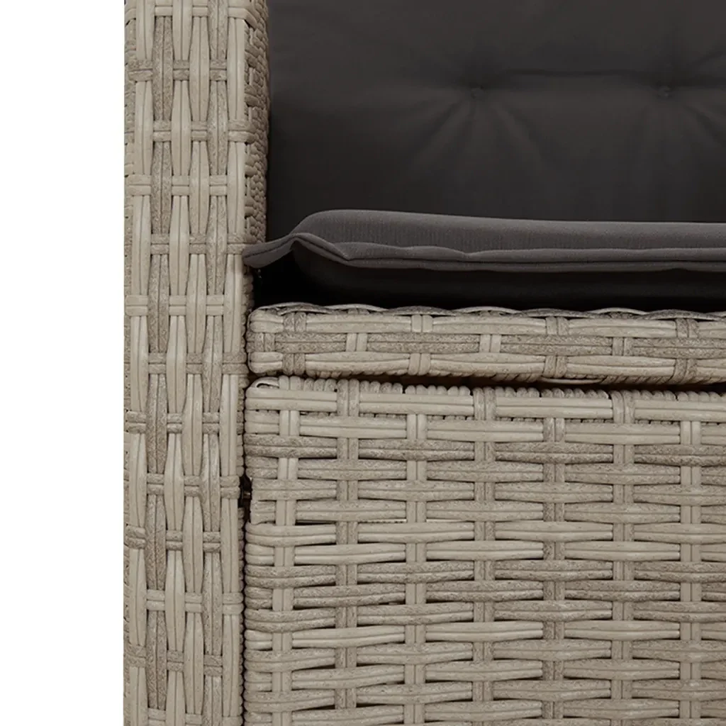 Set Pranzo da Giardino 5pz con Cuscini Grigio Chiaro Polyrattan 3212846 - Image 6
