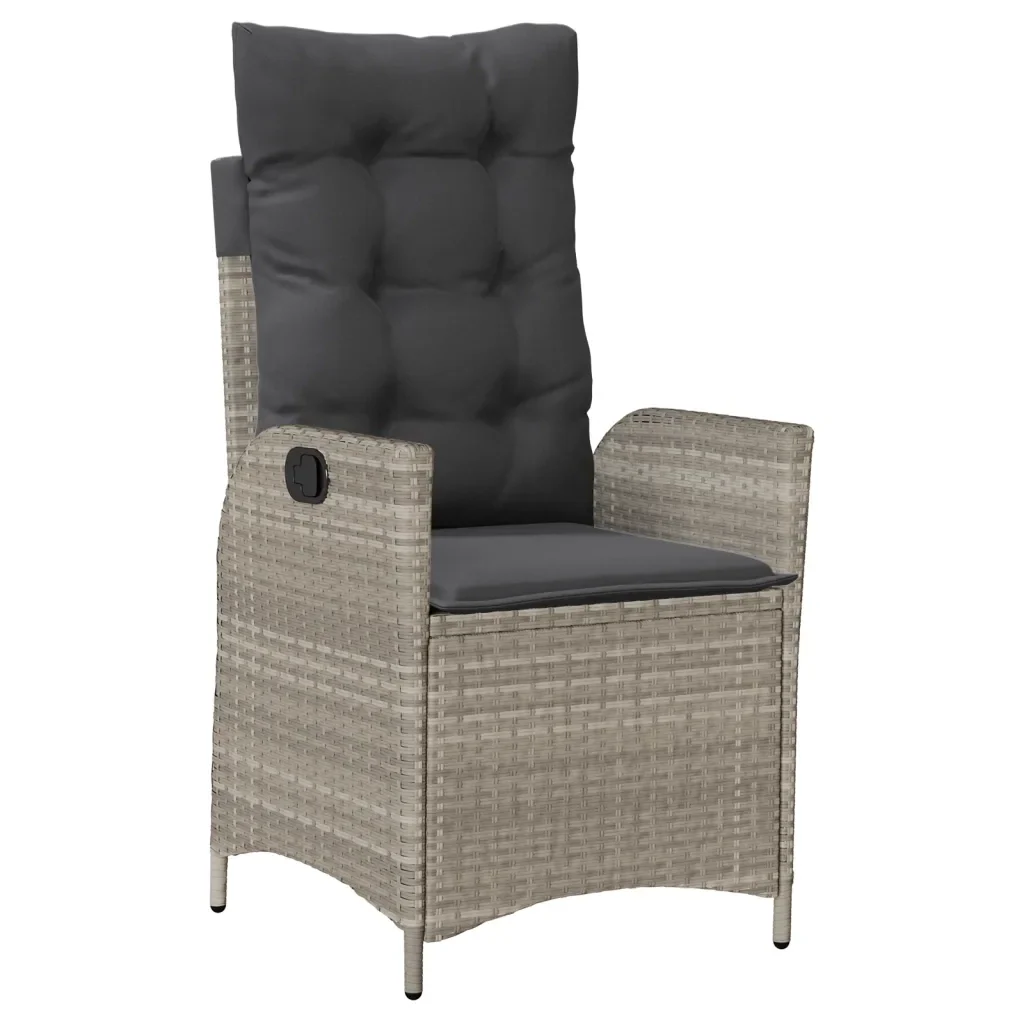Set Pranzo da Giardino 5pz con Cuscini Grigio Chiaro Polyrattan 3213278 - Image 3