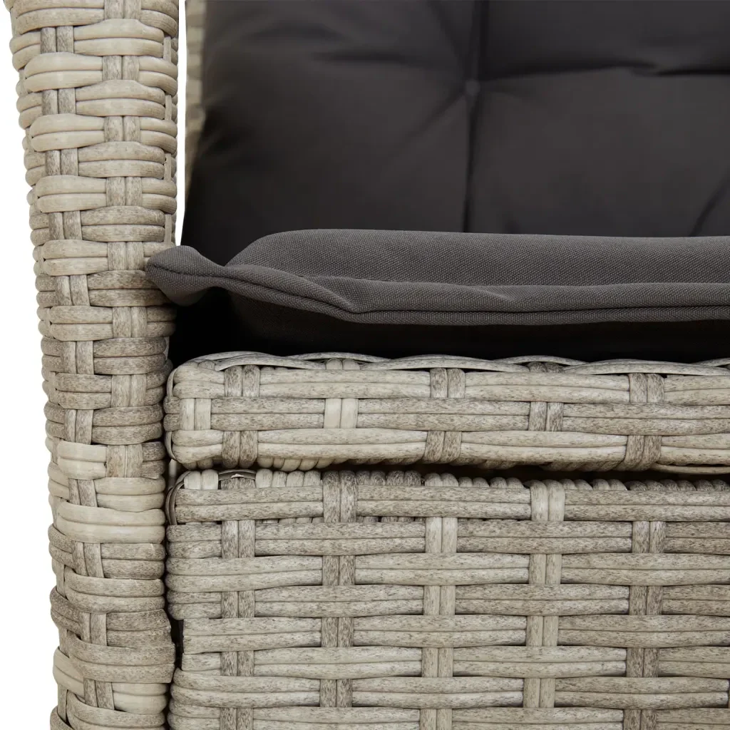 Set Pranzo da Giardino 5pz con Cuscini Grigio Chiaro Polyrattan 3213278 - Image 5
