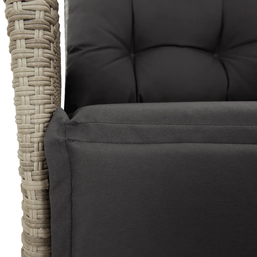 Set Pranzo da Giardino 5pz con Cuscini Grigio Chiaro Polyrattan 3213465 - Image 5