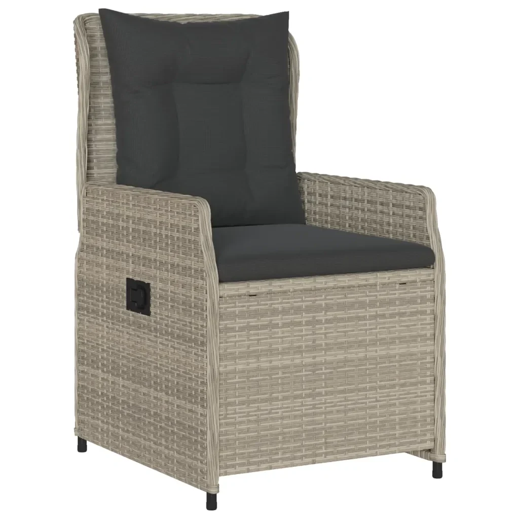 Set Pranzo da Giardino 5pz con Cuscini Grigio Chiaro Polyrattan 3262899 - Image 3