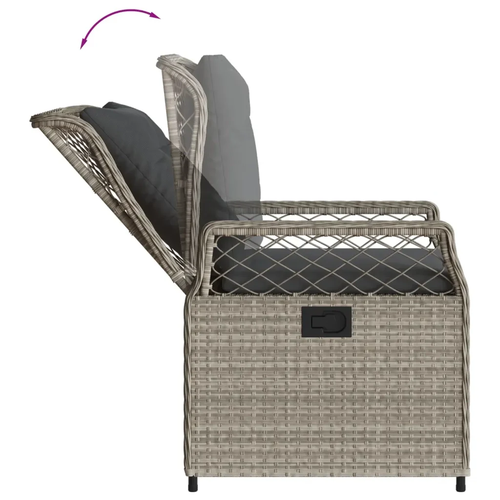 Set Pranzo da Giardino 5pz con Cuscini Grigio Chiaro Polyrattan 3263030 - Image 5