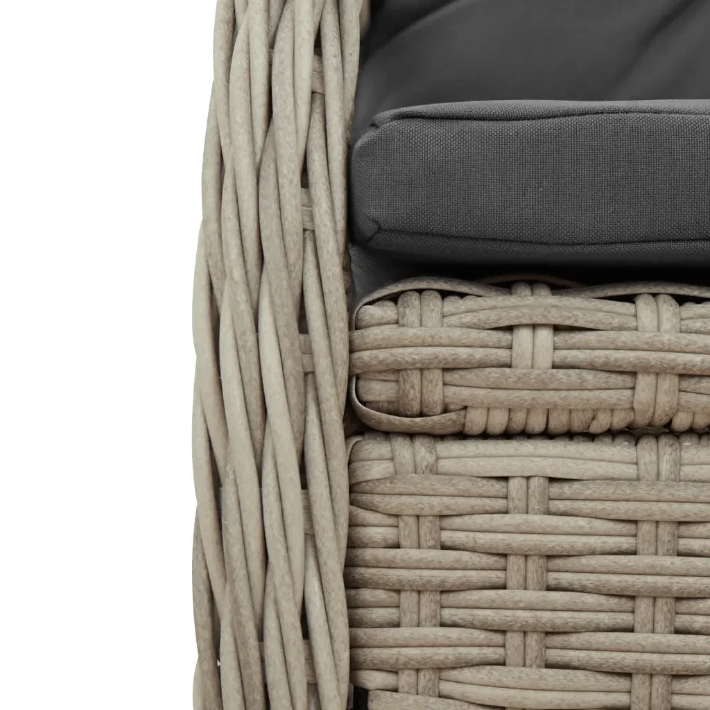 Set Pranzo da Giardino 5pz con Cuscini Grigio Chiaro Polyrattan 3263030 - Image 6