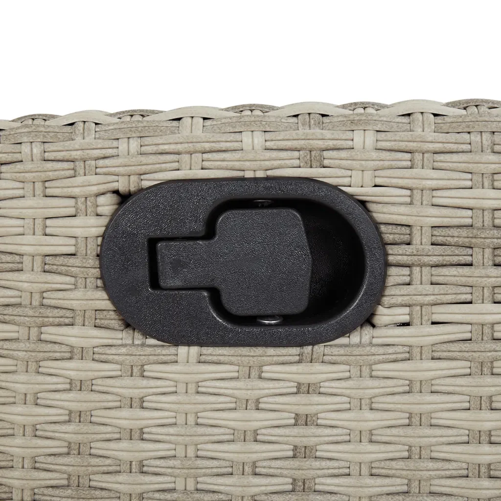 Set Pranzo da Giardino 5pz con Cuscini Grigio Chiaro Polyrattan - Image 6