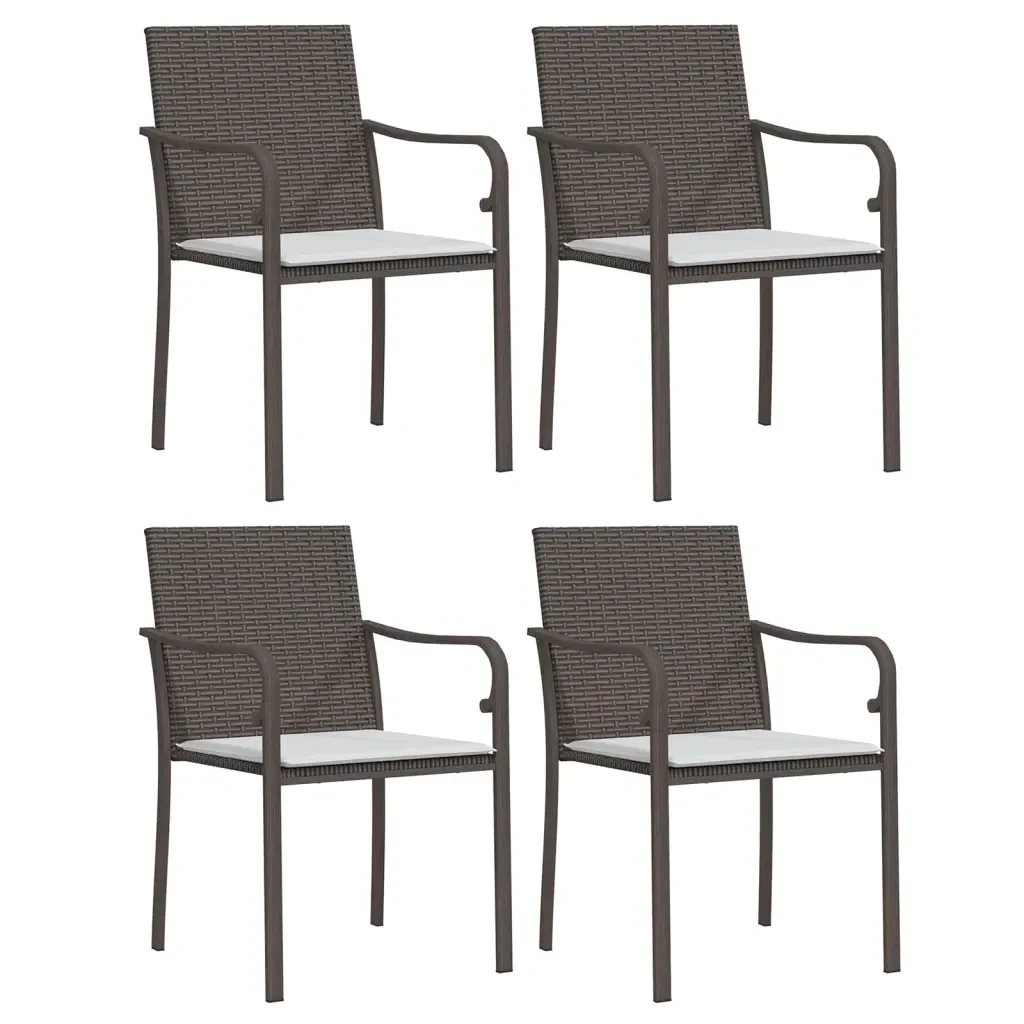 Set Pranzo da Giardino 5pz con Cuscini in Polyrattan e Acciaio 3186945 - Image 4