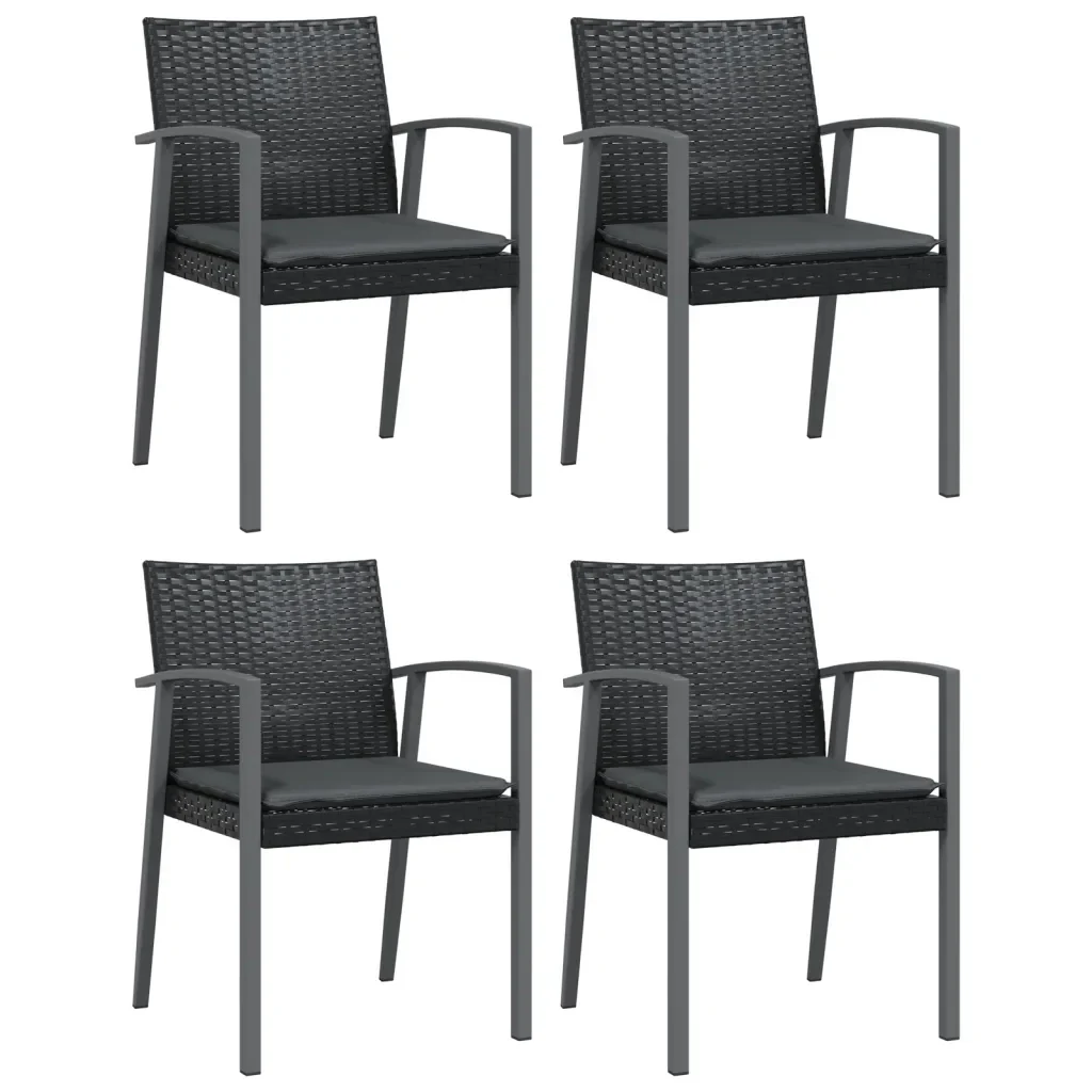 Set Pranzo da Giardino 5pz con Cuscini in Polyrattan e Acciaio 3186979 - Image 4
