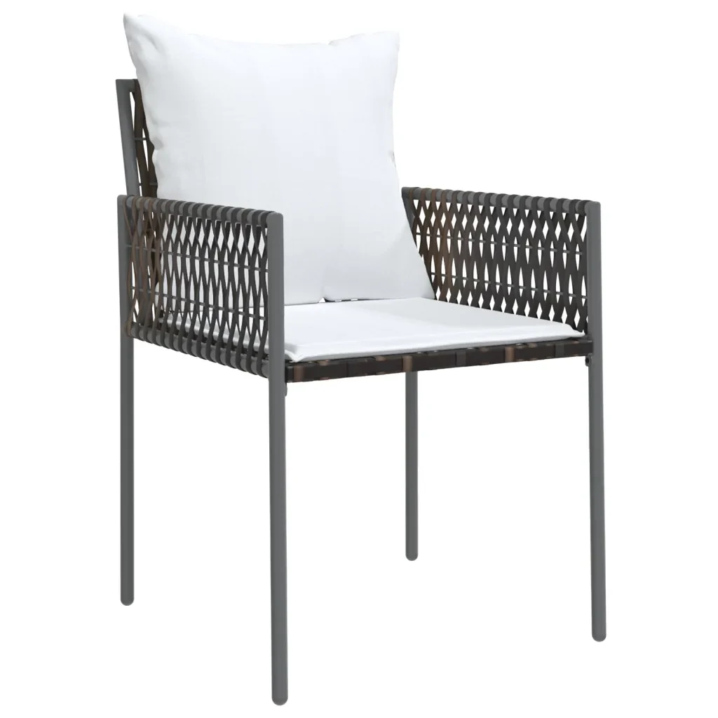 Set Pranzo da Giardino 5pz con Cuscini in Polyrattan e Acciaio 3187057 - Image 5