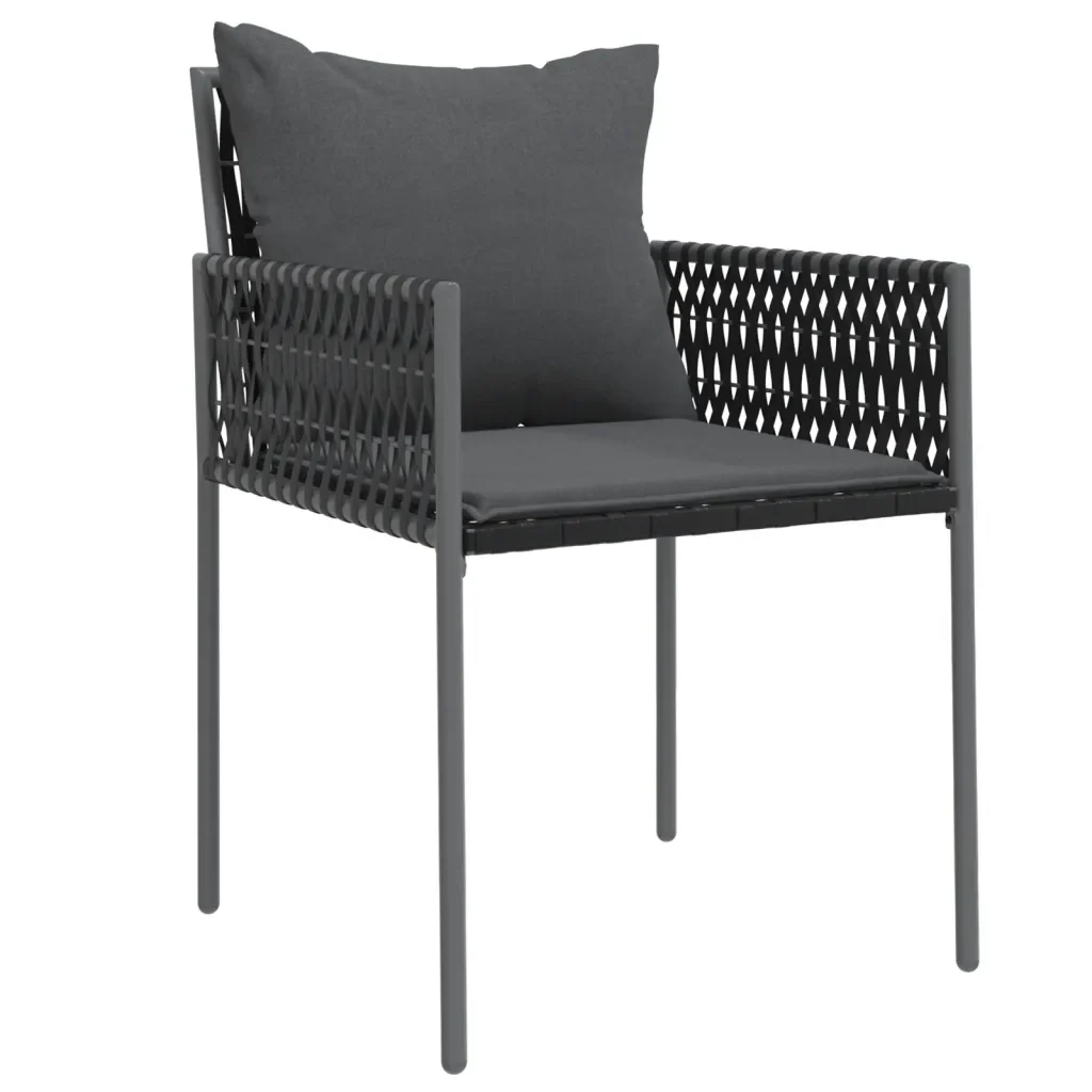 Set Pranzo da Giardino 5pz con Cuscini in Polyrattan e Acciaio 3187059 - Image 5