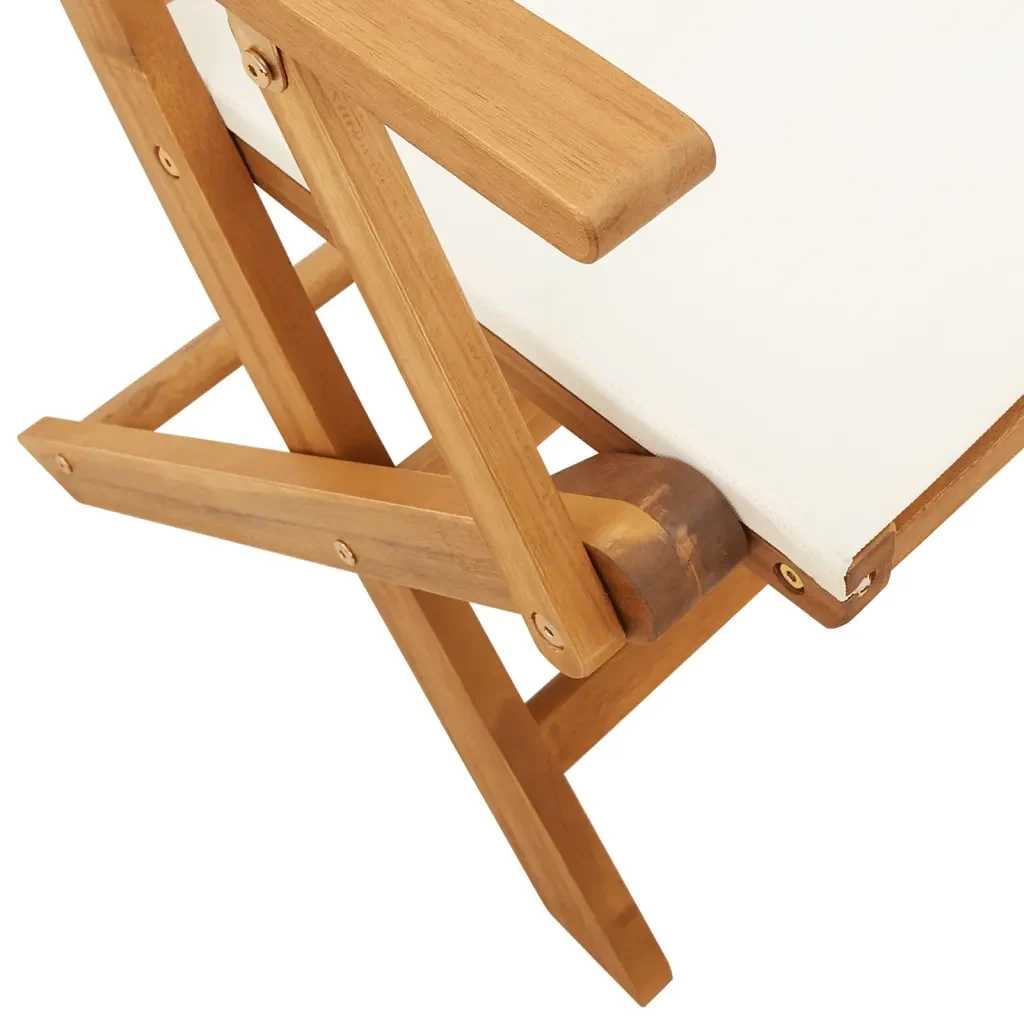 Set Pranzo da Giardino 5pz Crema in Tessuto e Legno Massello 3281820 - Image 9