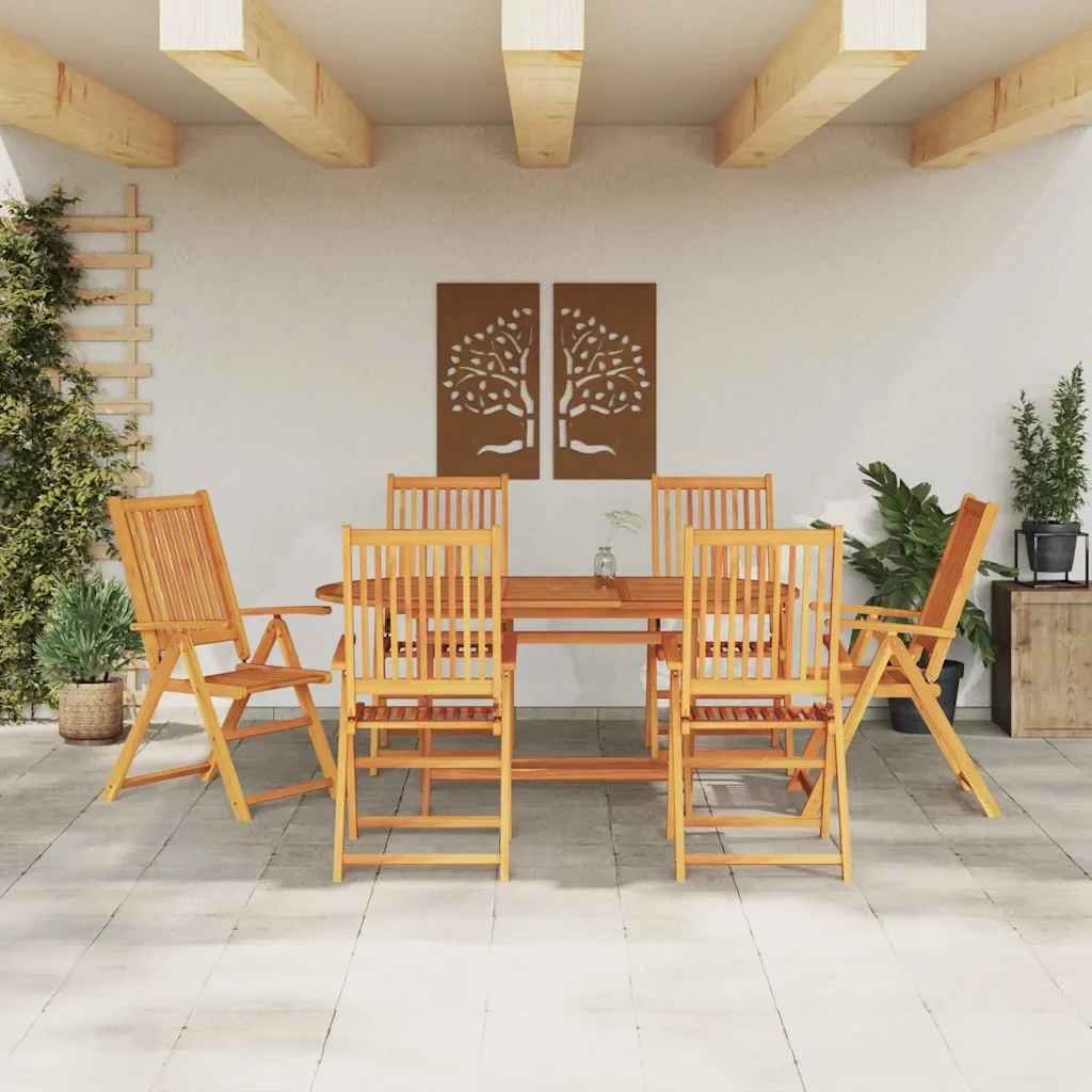 Set da Pranzo per Giardino 7 pcs Marrone 3375727 - Image 4