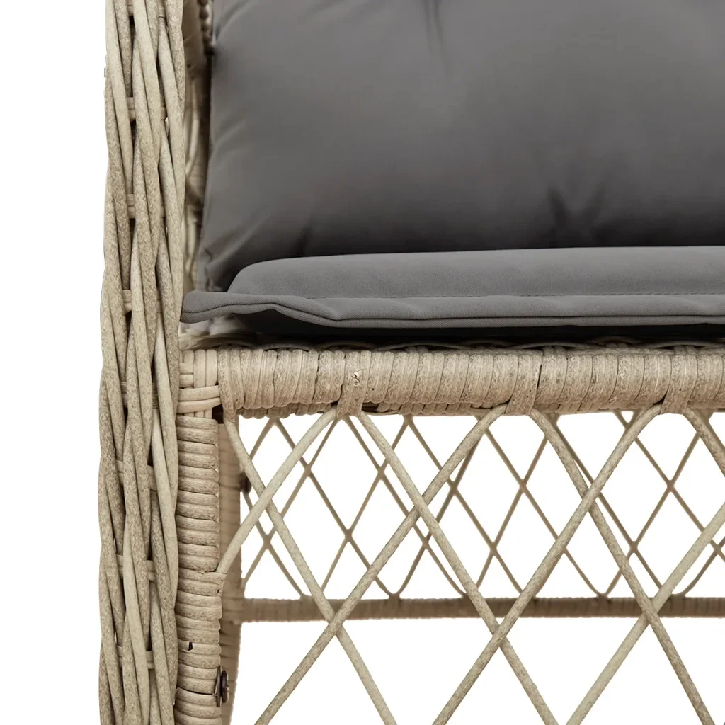 Set Pranzo da Giardino 7 pz con Cuscini Beige Misto Polyrattan 3212156 - Image 5