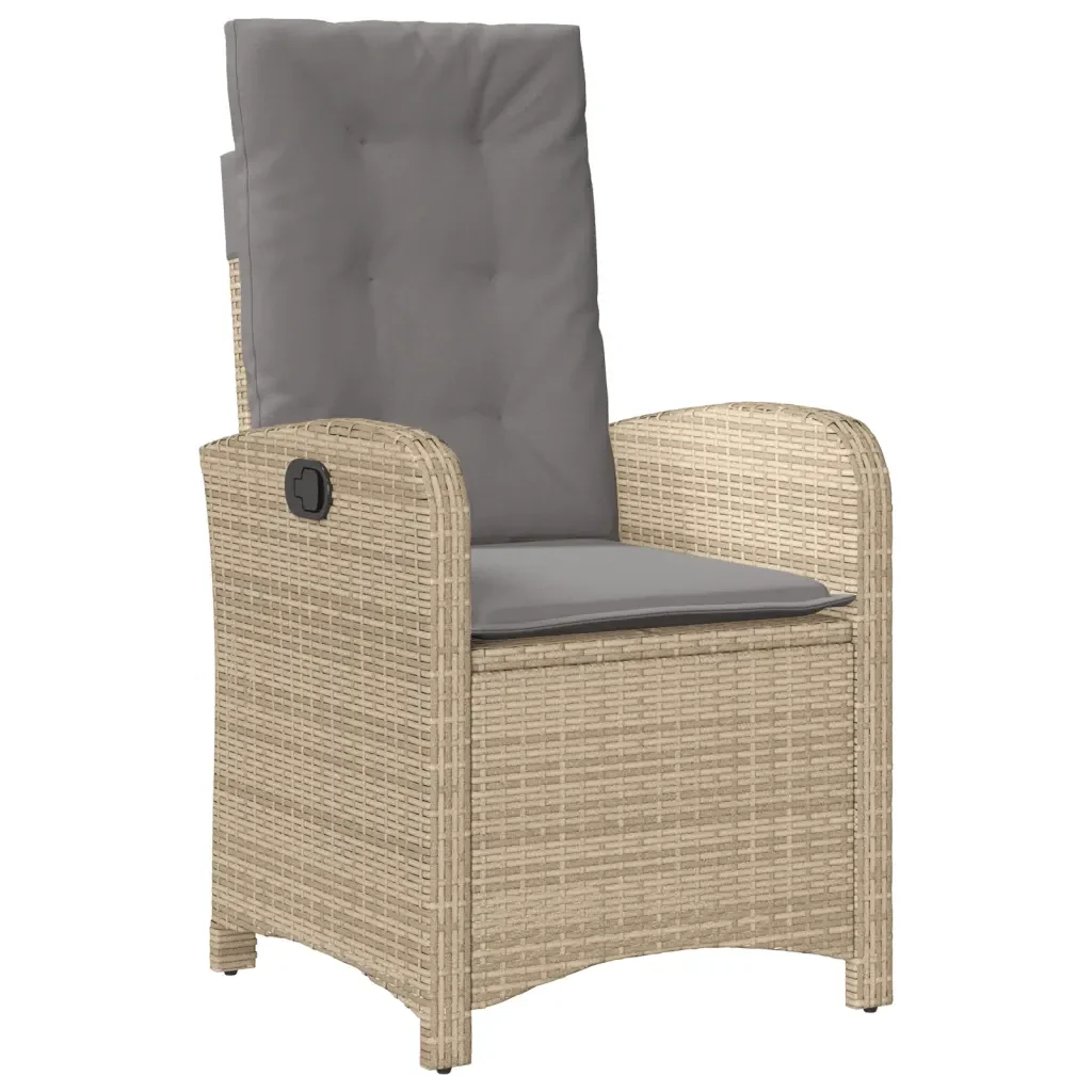 Set Pranzo da Giardino 7 pz con Cuscini Beige Misto Polyrattan 3212395 - Image 3