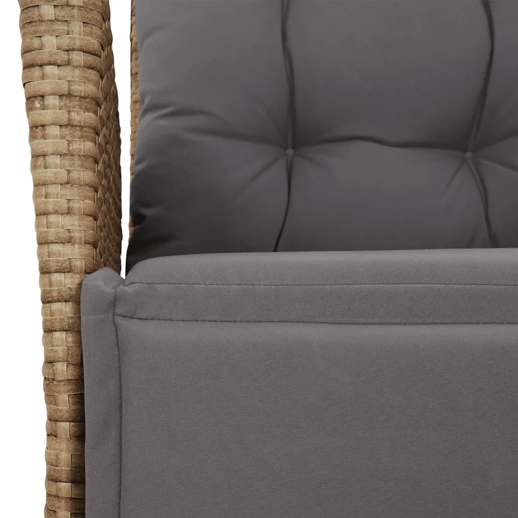 Set Pranzo da Giardino 7 pz con Cuscini Beige Misto Polyrattan 3213452 - Image 6