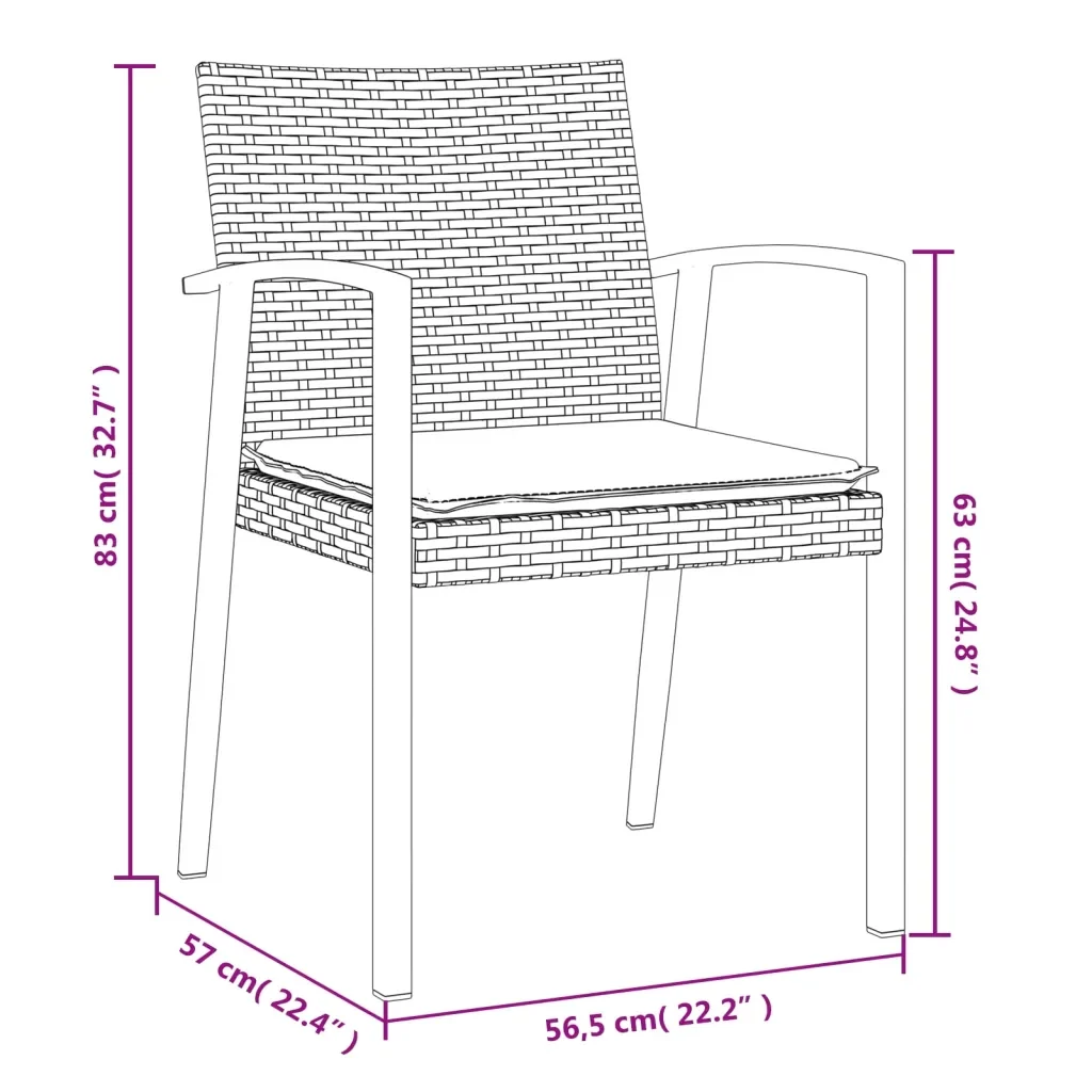 Set Pranzo da Giardino 7 pz con Cuscini in Polyrattan e Acciaio 3186980 - Image 10