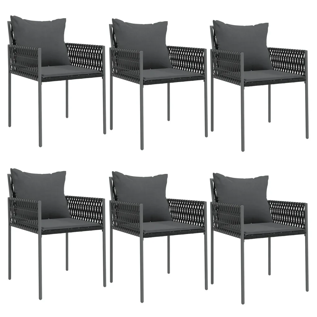 Set Pranzo da Giardino 7 pz con Cuscini in Polyrattan e Acciaio 3187060 - Image 4