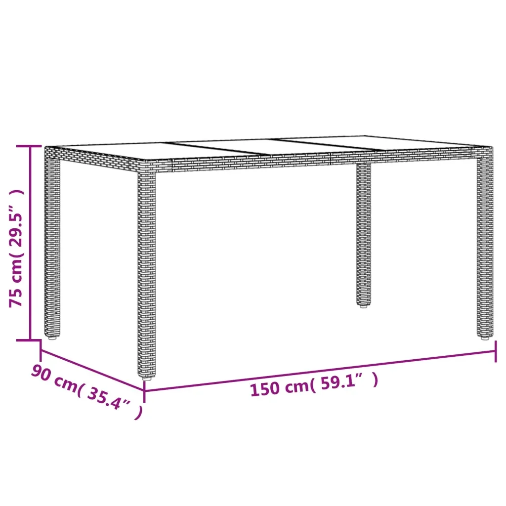 Set Pranzo da Giardino 7 pz Nero con Cuscini Polyrattan Acacia 3278546 - Image 9