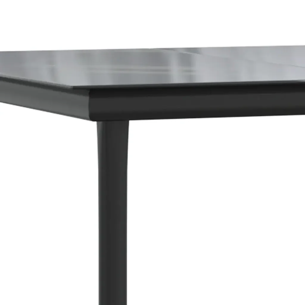 Set Pranzo da Giardino 7 pz Nero con Cuscini Polyrattan Vetro 3334468 - Image 9