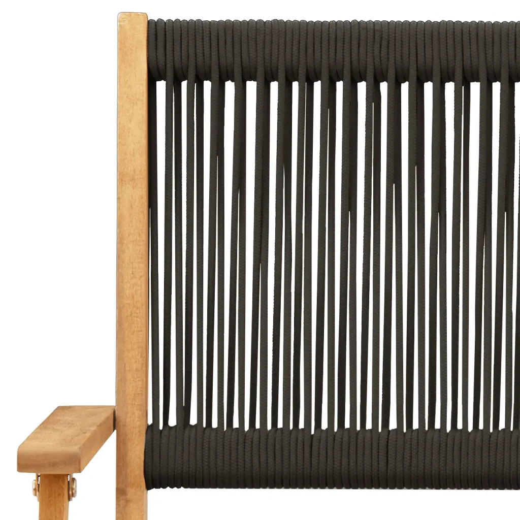 Set Pranzo da Giardino 7 pz Nero Polipropilene e Legno Massello 3281709 - Image 10