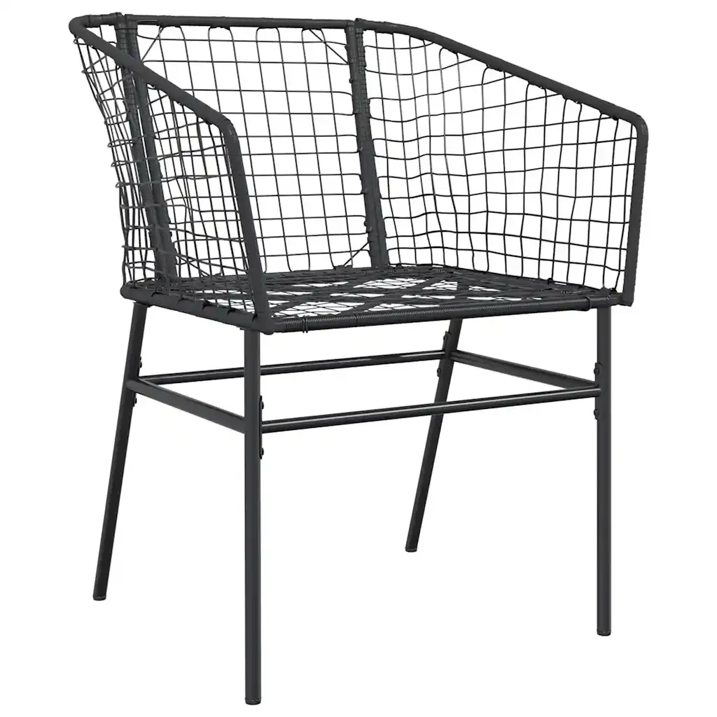 Set Pranzo da Giardino 7 pz Nero Polyrattan Vetro 3334489 - Image 4