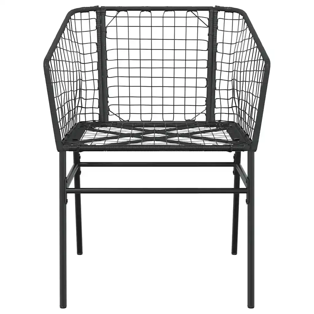 Set Pranzo da Giardino 7 pz Nero Polyrattan Vetro 3334489 - Image 5