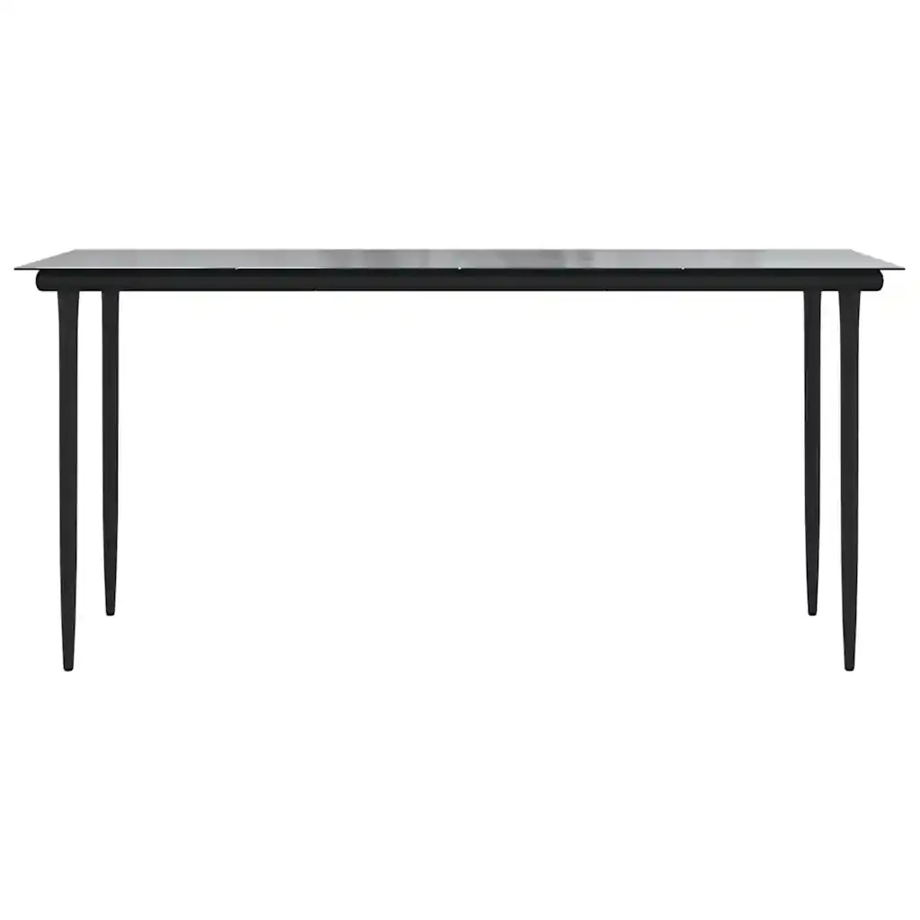 Set Pranzo da Giardino 7 pz Nero Polyrattan Vetro 3334489 - Image 7