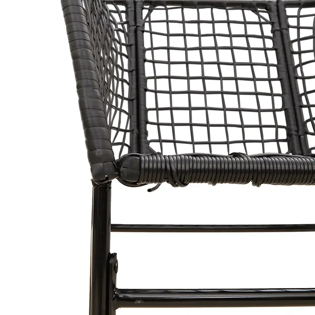 Set Pranzo da Giardino 7 pz Nero Polyrattan Vetro 3334489 - Image 8