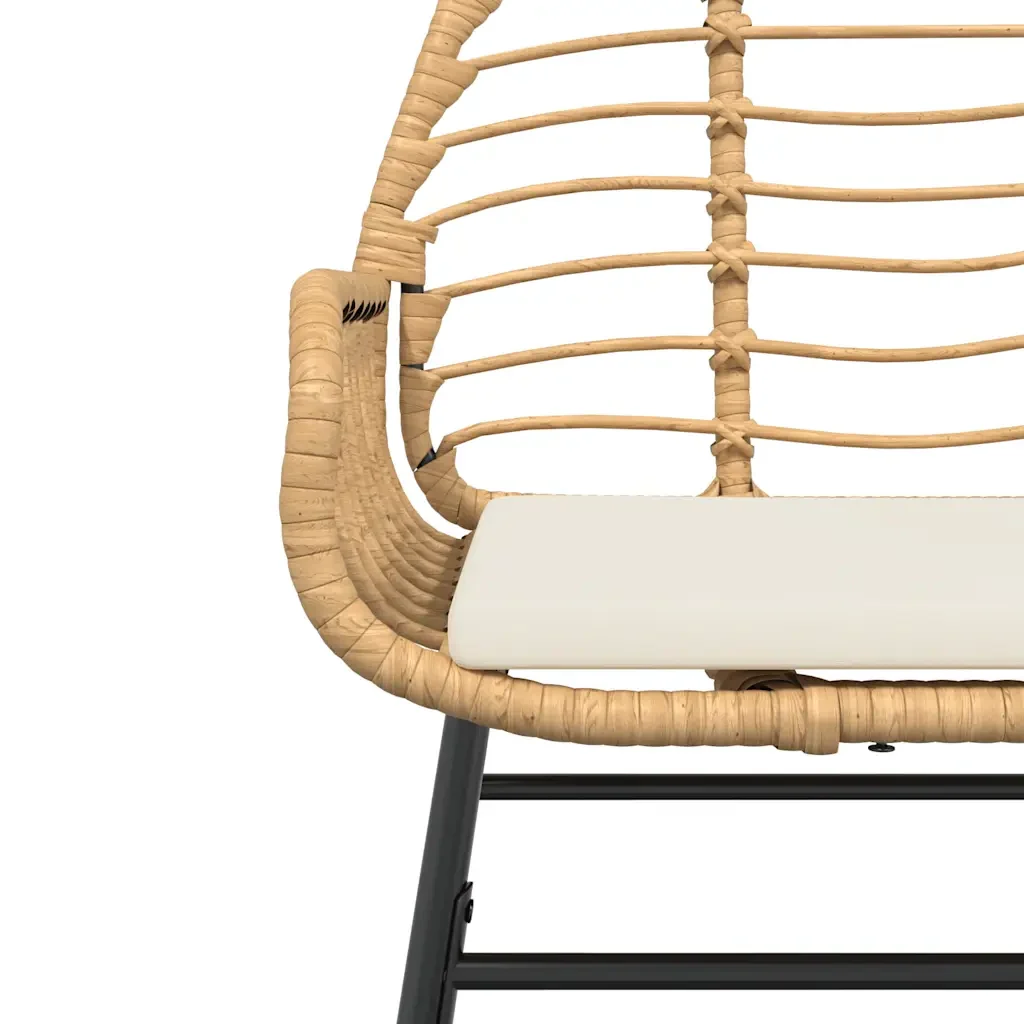Set Pranzo da Giardino 7pz con Cuscini Marrone Polyrattan Vetro 3334461 - Image 6