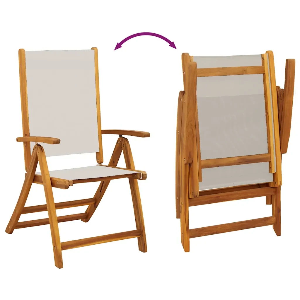 Set Pranzo da Giardino 7pz Legno Massello di Acacia e Textilene 3279284 - Image 8