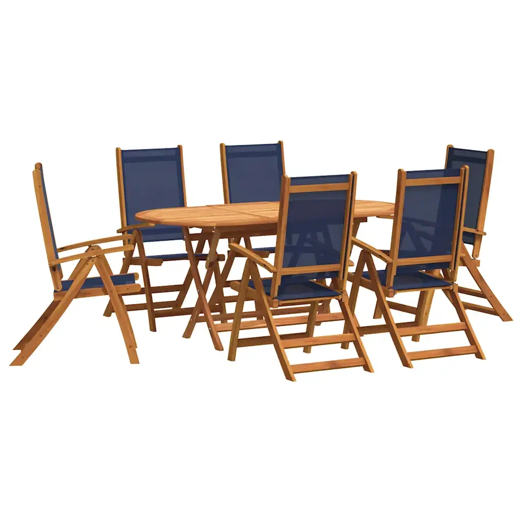 Set Pranzo da Giardino 7pz Legno Massello di Acacia e Textilene 3279298 - Image 2