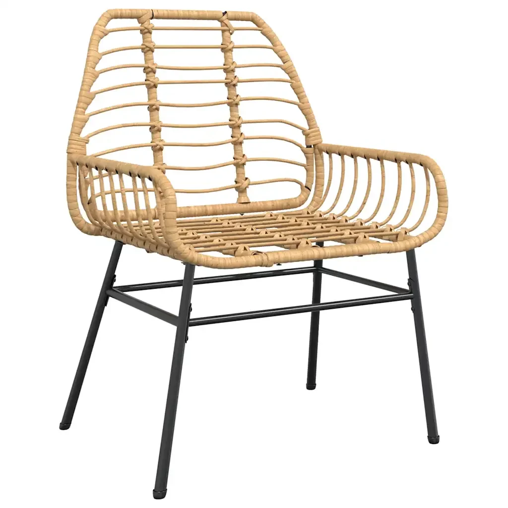 Set Pranzo da Giardino 7pz Marrone Polyrattan Vetro - Image 4