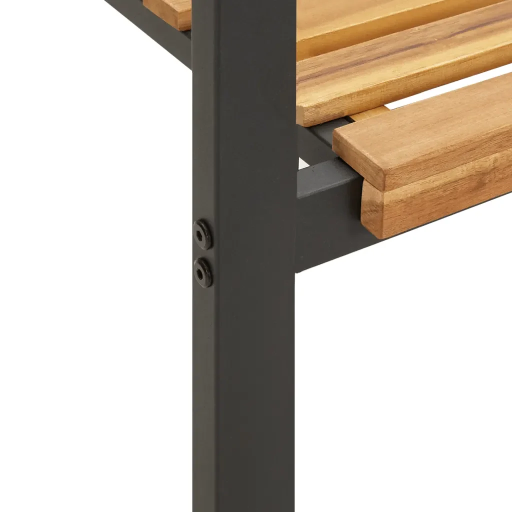 Set Pranzo da Giardino 9 pz Legno Massello di Acacia e Metallo 3155425 - Image 5