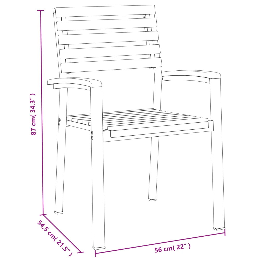 Set Pranzo da Giardino 9 pz Legno Massello di Acacia e Metallo 3155425 - Image 8