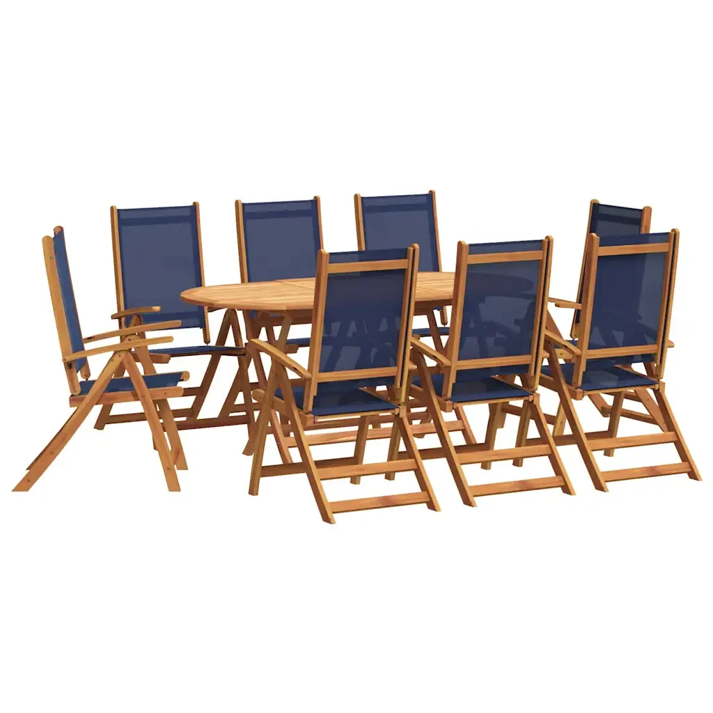 Set Pranzo da Giardino 9pz Legno Massello di Acacia e Textilene 3279299 - Image 5