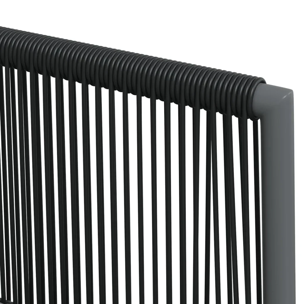 Set Pranzo Giardino 7 pz con Cuscini Polyrattan e Acciaio Nero 3187070 - Image 8